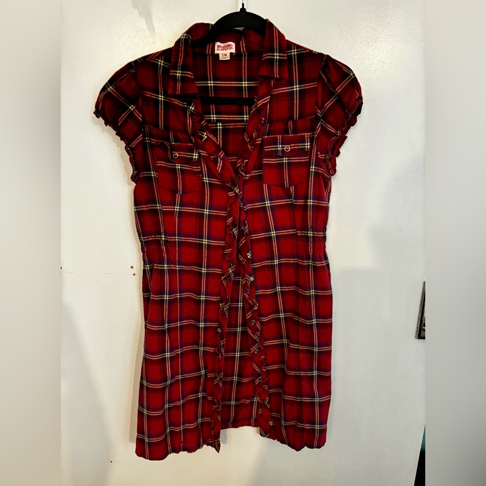 Mossimo supply co plaid flannel snap front dress